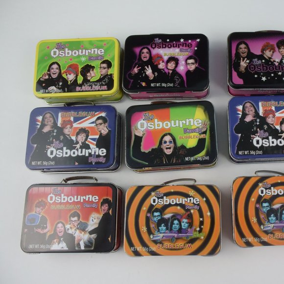 Osbourne Family 2002 Collectible Mini Tin Lunchboxes Complete Set + 4 Extras - Picture 2 of 8
